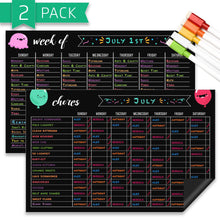 Load image into Gallery viewer, Hendson Chore Chart and Weekly Planner Dry Erase Chalk Board Set