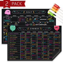 Load image into Gallery viewer, Hendson Chore Chart and Monthly Calendar Dry Erase Chalkboard Set